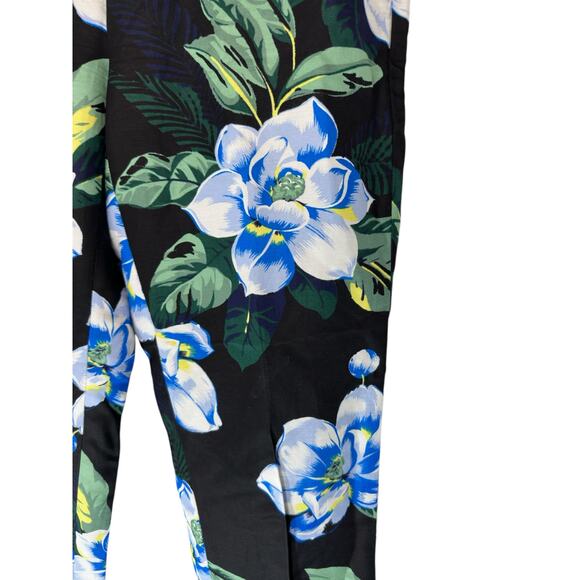 Banana Republic Blue Floral Print Office Work Career Avery Trouser Pants Size 6 - Picture 3 of 12